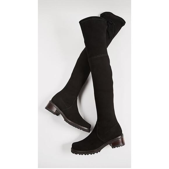 Stuart Weitzman Vanland Over the Knee Boot 8.5 Black NWOT Suede Tall High Lug - Picture 2 of 5